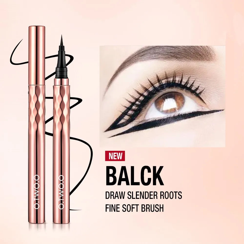 O.TWO.O Black Slim Line Eyeliner Pencil Easy To Draw Waterproof Eye Liner Pen Long Lasting Quick Dry Liquid Eyeliners