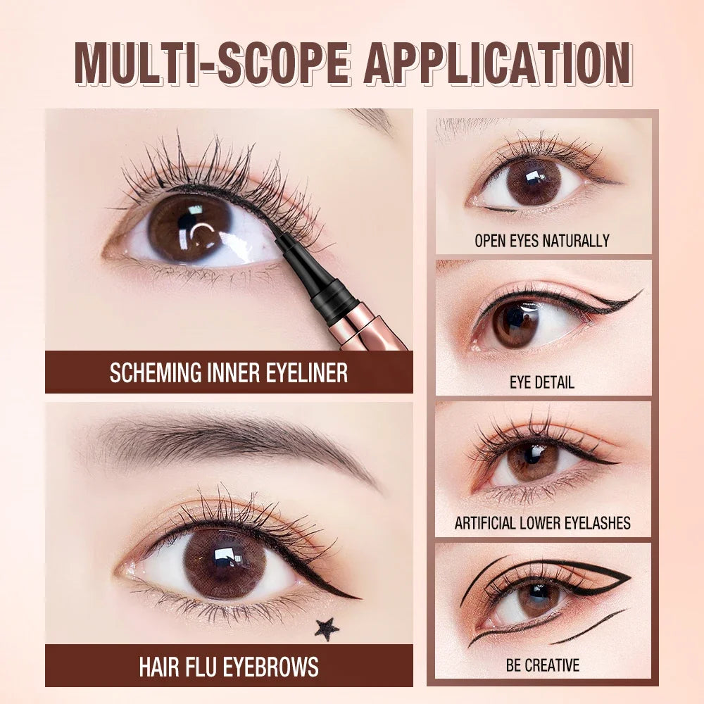 O.TWO.O Black Slim Line Eyeliner Pencil Easy To Draw Waterproof Eye Liner Pen Long Lasting Quick Dry Liquid Eyeliners