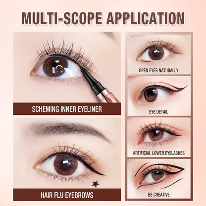 O.TWO.O Black Slim Line Eyeliner Pencil Easy To Draw Waterproof Eye Liner Pen Long Lasting Quick Dry Liquid Eyeliners