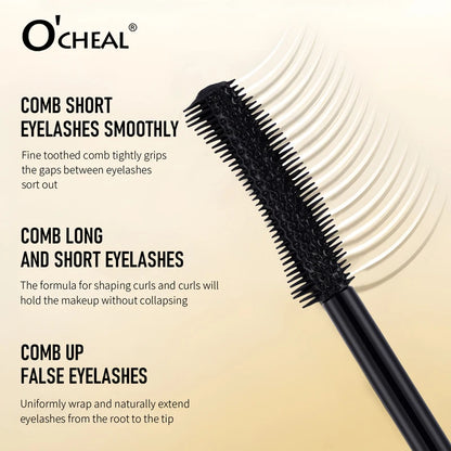Slim Volume Mascara Waterproof Long-lasting Mascara Curls Up with One-Brush Lash Primer Eyelash Setting Eyes Makeup